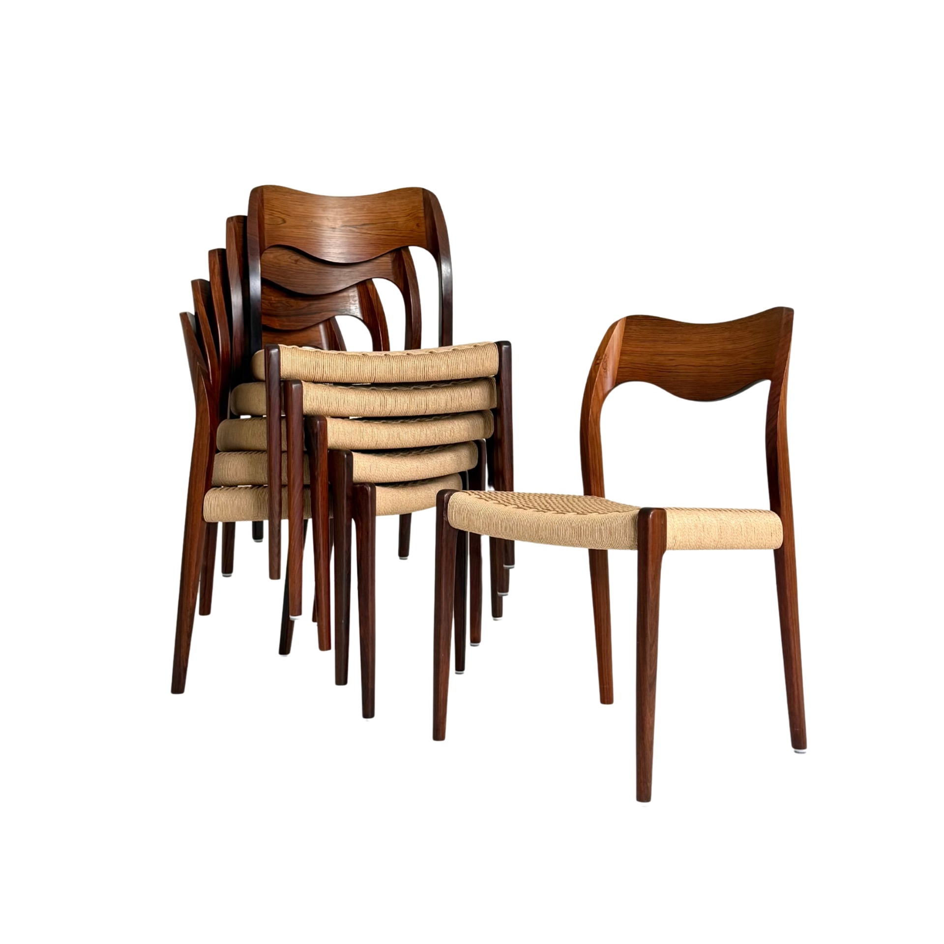 Niels O. Møller rosewood chairs, model 71, rosewood | Gusta design